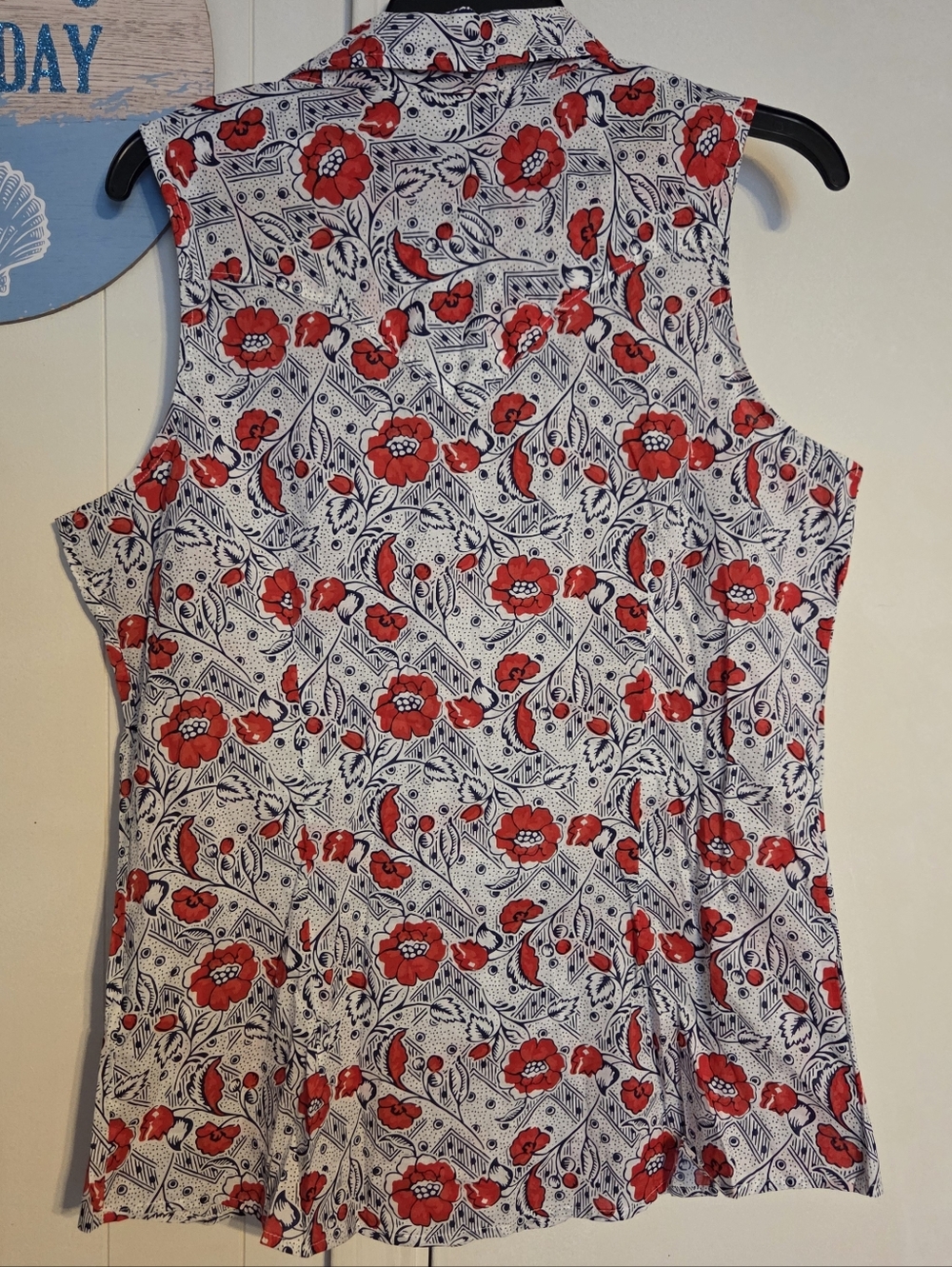 Wrangler Retro Button Down Tank Top Blouse American Floral - Picture 3 of 10